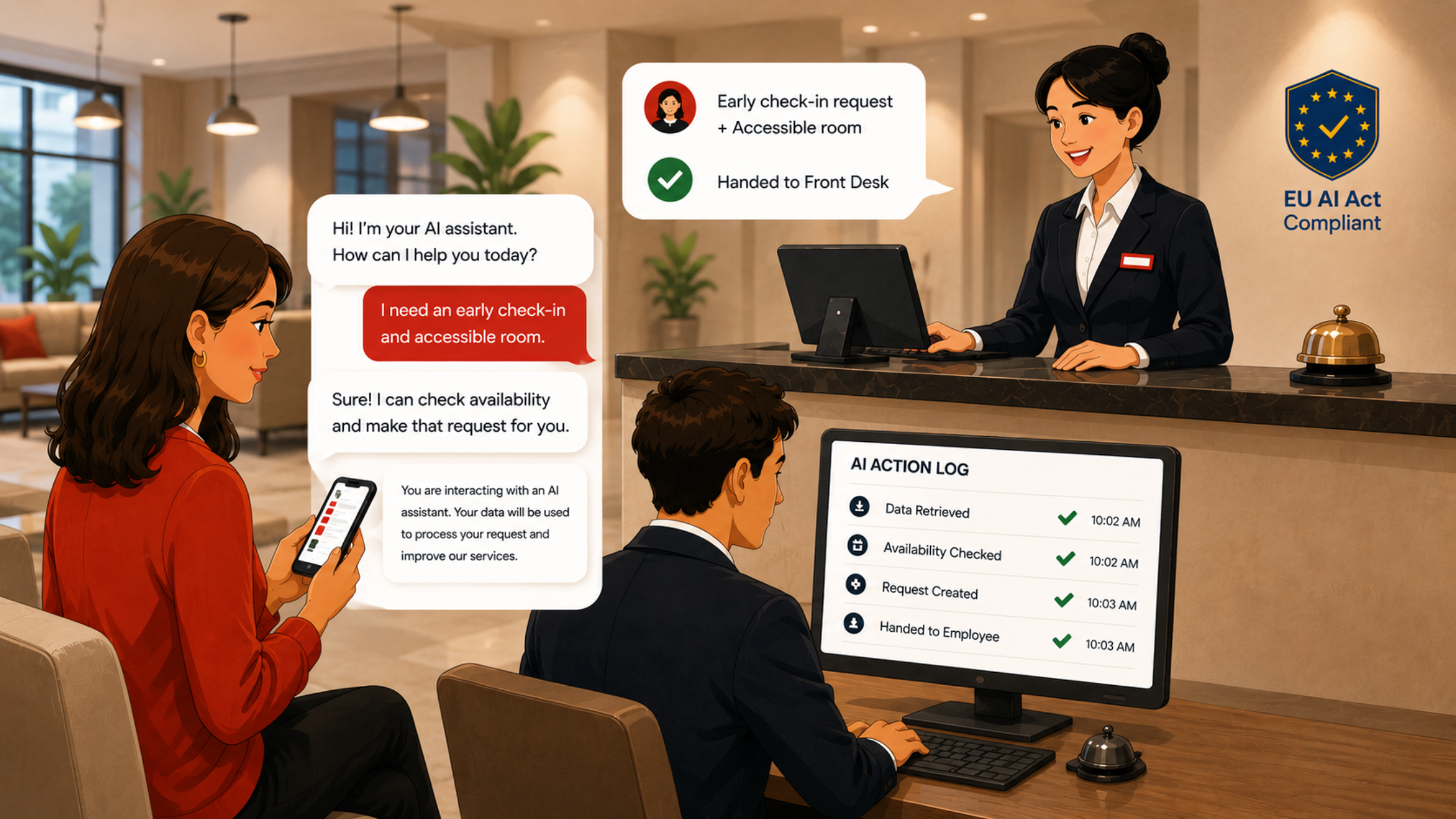Governance-by-design layer for European hotel AI and GDPR compliance